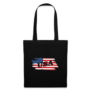 USA America - Stoffbeutel - Schwarz - Vorne