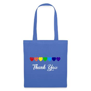 Row of Hearts Rainbow Heart Thank You - Tote Bag - light blue - Front