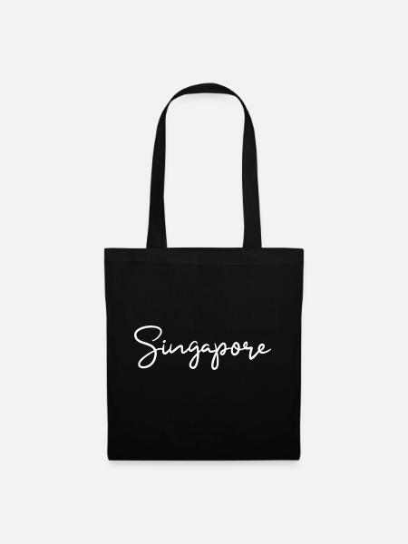 Singapore - Stoffbeutel - Schwarz