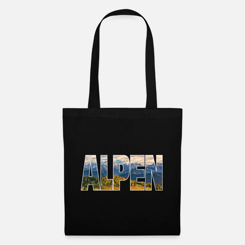 Alpen - Stoffbeutel - Schwarz