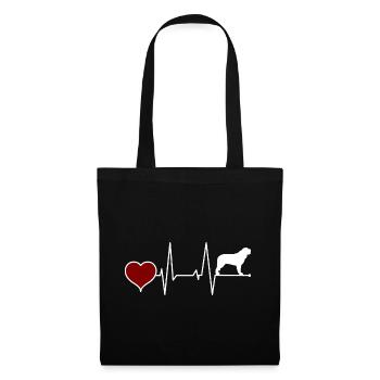 St. Bernard Mama Heartbeat Heart - Tote Bag - black - Front