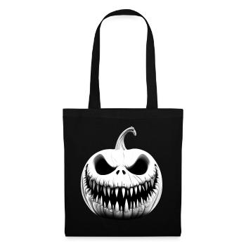 HAPPY HALLOWEEN MOTIV MIT HORROR KÜRBIS - Stoffbeutel - Schwarz - Vorne