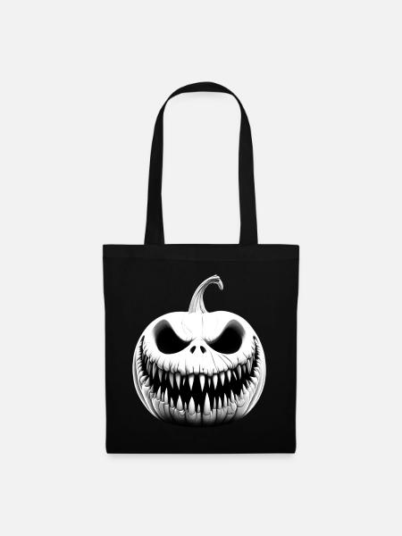 HAPPY HALLOWEEN MOTIF WITH HORROR PUMPKIN - Tote Bag - black