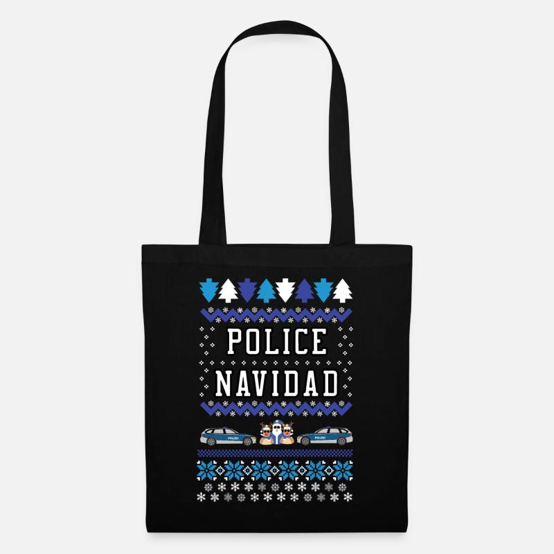 Police Navidad - Stoffbeutel - Schwarz