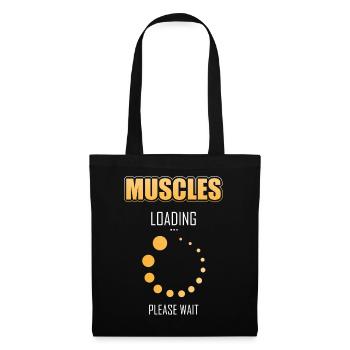 Muscle charger s’il vous plaît attendre Le drôle de sport Rengain - Sac en tissu - noir - Devant