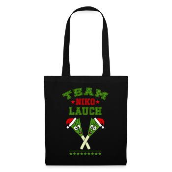 Team Nikolauch Lauch Nikolaus Weihnachten Logo grü - Stoffbeutel - Schwarz - Vorne