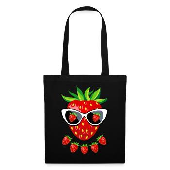 22 Süße Erdbeere Sonnenbrille - Stoffbeutel - Schwarz - Vorne