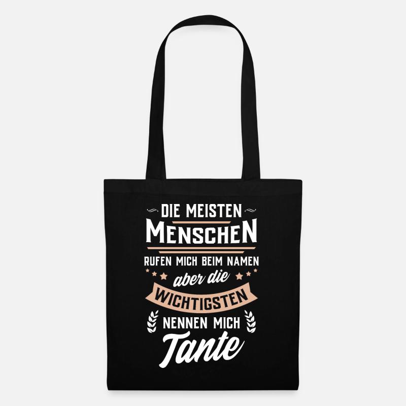 Die wichtigsten Menschen nennen mich Tante - Stoffbeutel - Schwarz