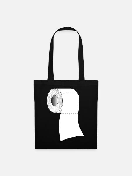 Eine Rolle Toilettenpapier - Stoffbeutel - Schwarz