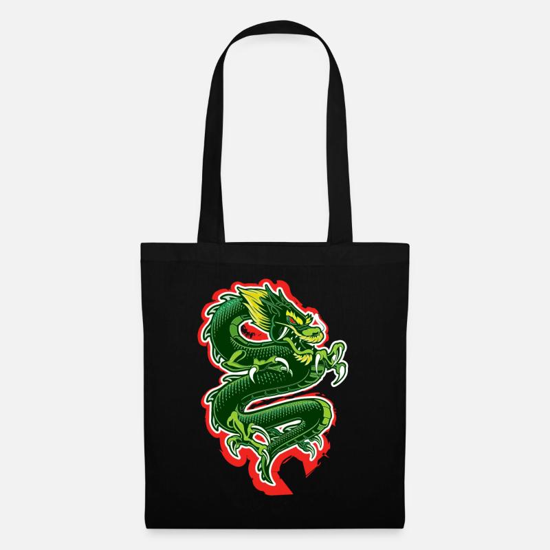 Drachen - Stoffbeutel - Schwarz