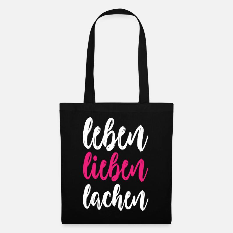 leben lieben lachen - Stoffbeutel - Schwarz