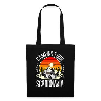 Camping Camper Campen Skandinavien - Stoffbeutel - Schwarz - Vorne