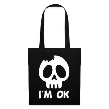 Je vais bien (blanc) - Sac en tissu - noir - Devant