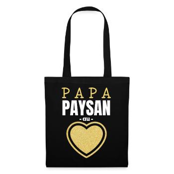 Papa Paysan au Cœur d'Or - Sac en tissu - noir - Devant