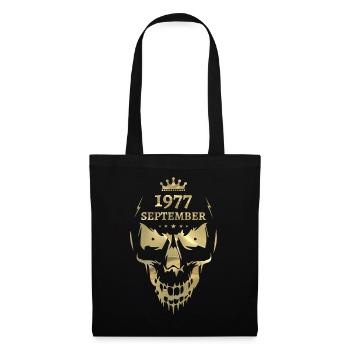 September 1977 Totenkopf Gold - Stoffbeutel - Schwarz - Vorne
