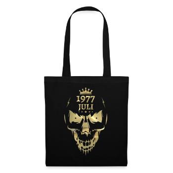 Juli 1977 Totenkopf Gold - Stoffbeutel - Schwarz - Vorne
