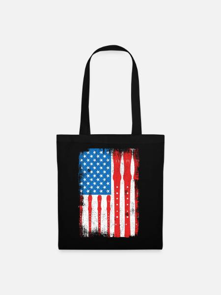 4. Juli USA Flöte - Stoffbeutel - Schwarz