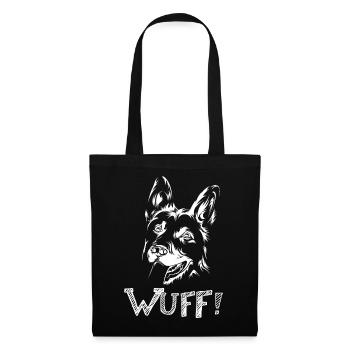 Berger allemand Woof icône drôle chiens icône graphique - Sac en tissu - noir - Devant
