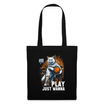 Basketball Cat Long Hair Gift - Tote Bag - black - Front