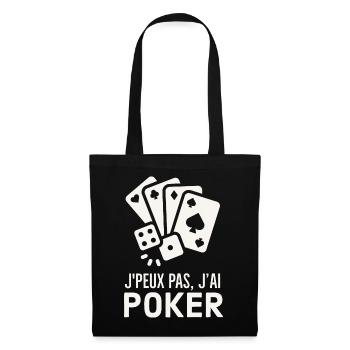 Je peux pas j ai poker - Sac en tissu - noir - Devant