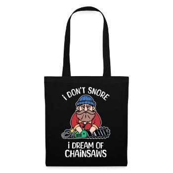 Tronçonneuse déclaration bûcheron sciure bois - Sac en tissu - noir - Devant