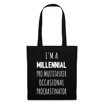 Ich bin ein Millennial-Profi-Multitasker-Prokrastinierer I - Stoffbeutel - Schwarz - Vorne