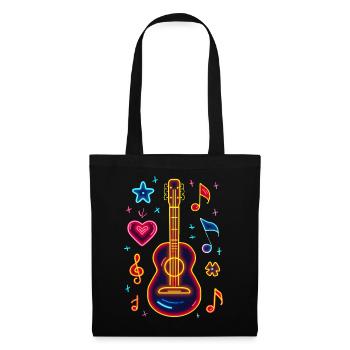 Retro Ukulele Retrowave - Tote Bag - black - Front