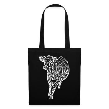 Cow White White Cow Cows Silhouettes Gift - Tote Bag - black - Front