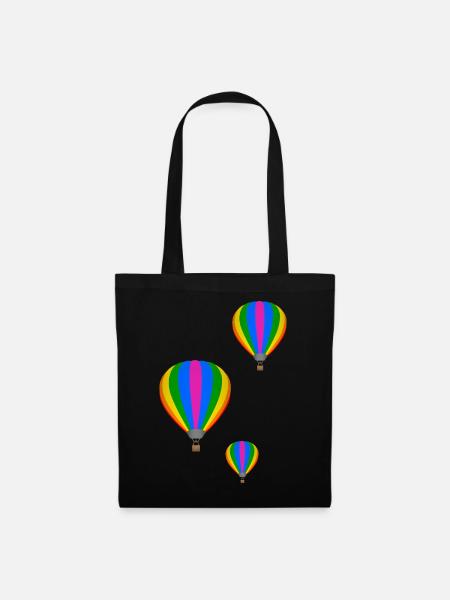 Fliegende Heißluftballons - Stoffbeutel - Schwarz