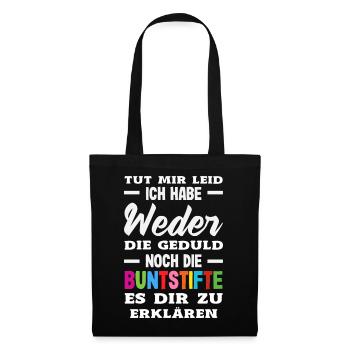 Neither patience nor crayons – sarcasm - Tote Bag - black - Front