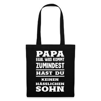 Lustiges Vatertag Geschenk Papa Bier - Stoffbeutel - Schwarz - Vorne