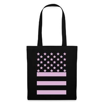 Pink Flag – Stars & Stripes Design - Stoffbeutel - Schwarz - Vorne