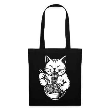 Kawaii Cat Ramen Bowl - Tote Bag - black - Front