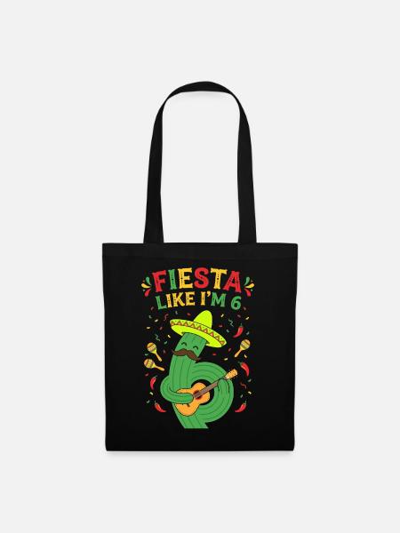 Fiesta Like I'm 6 Kaktus - Stoffbeutel - Schwarz