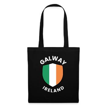 Bouclier de Galway avec drapeau irlandais - Sac en tissu - noir - Devant