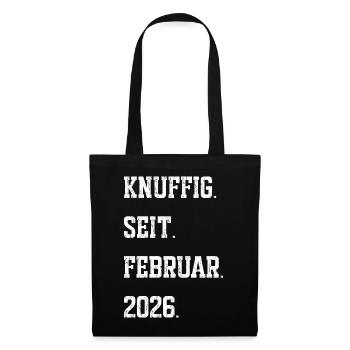 Geburt Februar 2026 - Stoffbeutel - Schwarz - Vorne