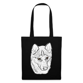 Wolfskopf Linienstudie - Stoffbeutel - Schwarz - Vorne