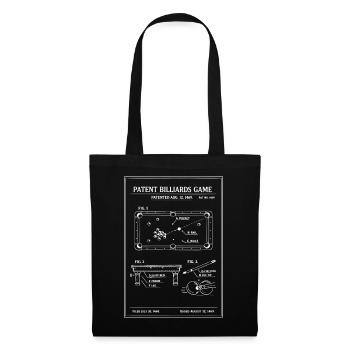 Plan du billard breveté - Sac en tissu - noir - Devant