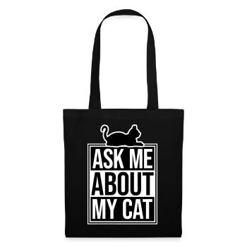 Demandez-moi pour mon chat Chat Amour des animaux Animaux - Sac en tissu - noir - Devant