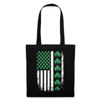 St Patrick Shamrock USA-Flagge - Stoffbeutel - Schwarz - Vorne