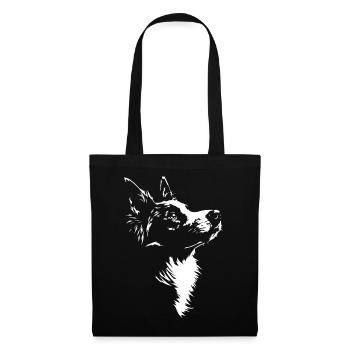 Silhouette de Border Collie Chiens de troupeau Chiens Wilssers - Sac en tissu - noir - Devant