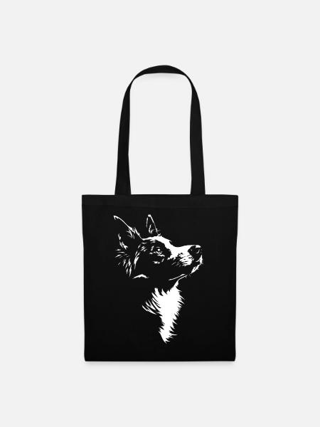 Border Collie Silhouette Hütehunde Hunde Wilsigns - Stoffbeutel - Schwarz