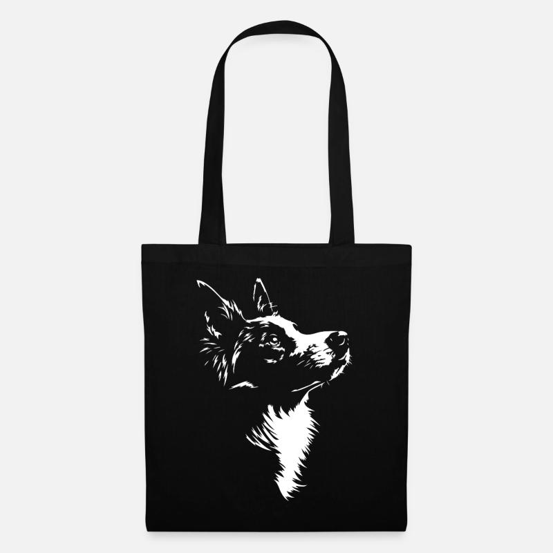 Border Collie Silhouette Hütehunde Hunde Wilsigns - Stoffbeutel - Schwarz