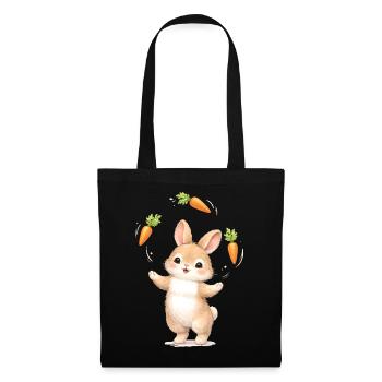Cute bunny juggles carrots - Tote Bag - black - Front