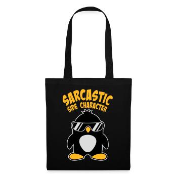 Penguin Sarcastic Side Character Sunglasses Logo - Tote Bag - black - Front