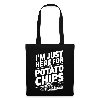 Je suis juste là pour les chips - Sac en tissu - noir - Devant