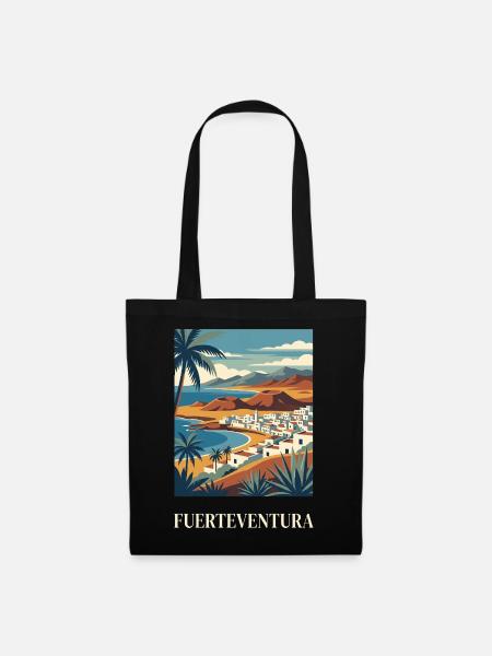 Fuerteventura Coastal Poster Canary Islands Spain - Tote Bag - black