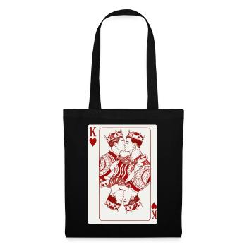 Carte du cœur qui embrasse les rois - Sac en tissu - noir - Devant