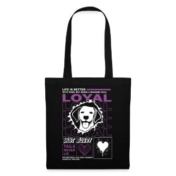 Loyal Dog Best Buddy Typografie - Stoffbeutel - Schwarz - Vorne