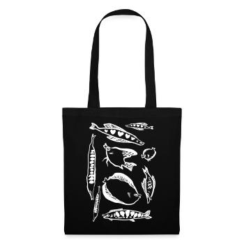 POISSONS - Sac en tissu - noir - Devant